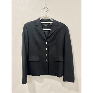 Vintage silk wool black blazer jacket Anne Klein